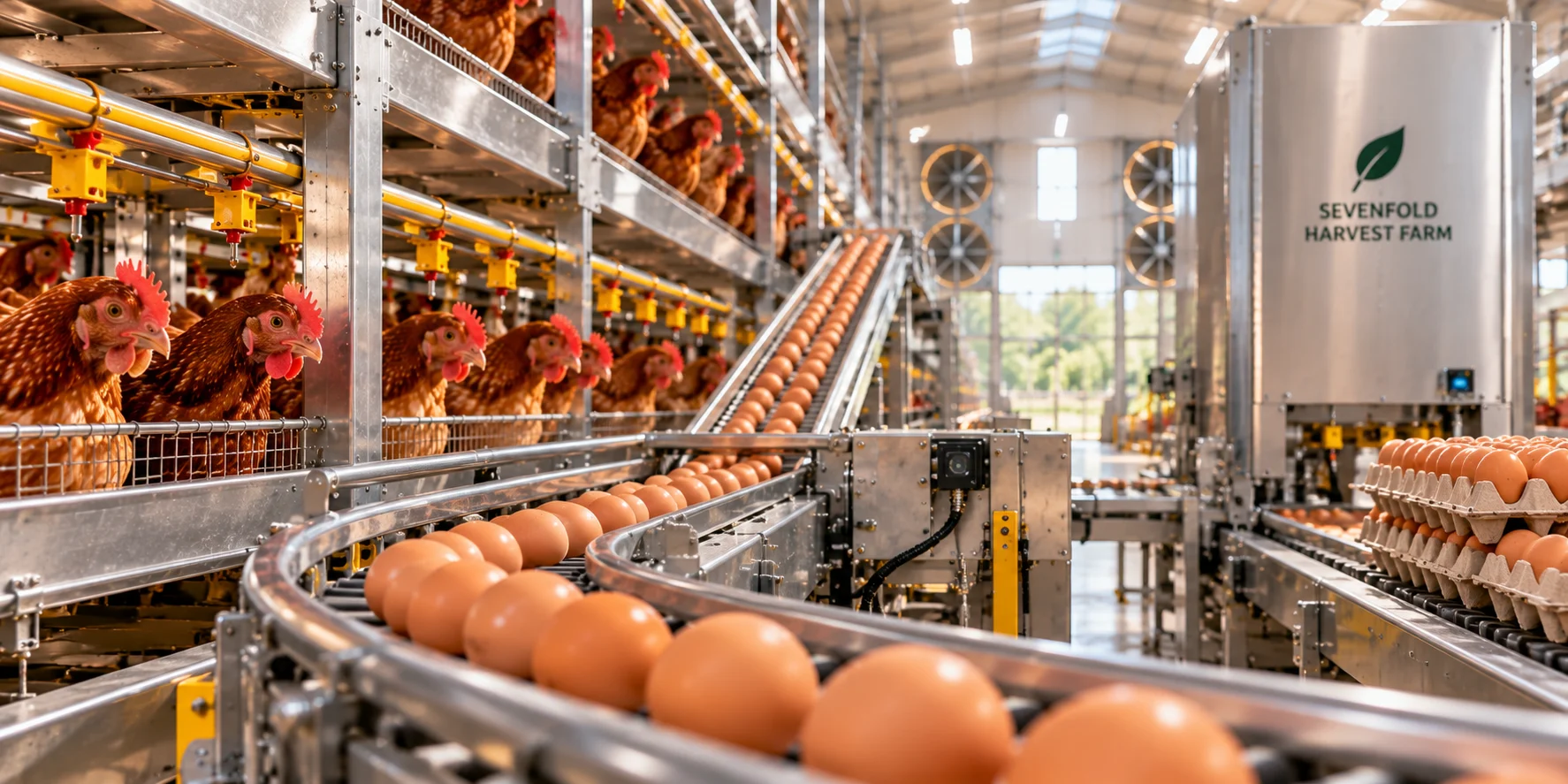 Egg collection and grading concept visualisation